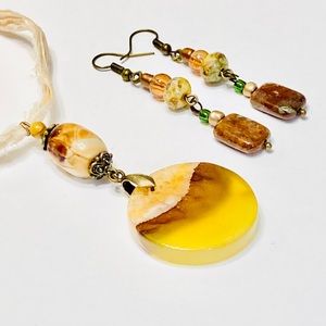 GOLDEN HOUR Druzy Quartz Necklace & Earrings Set